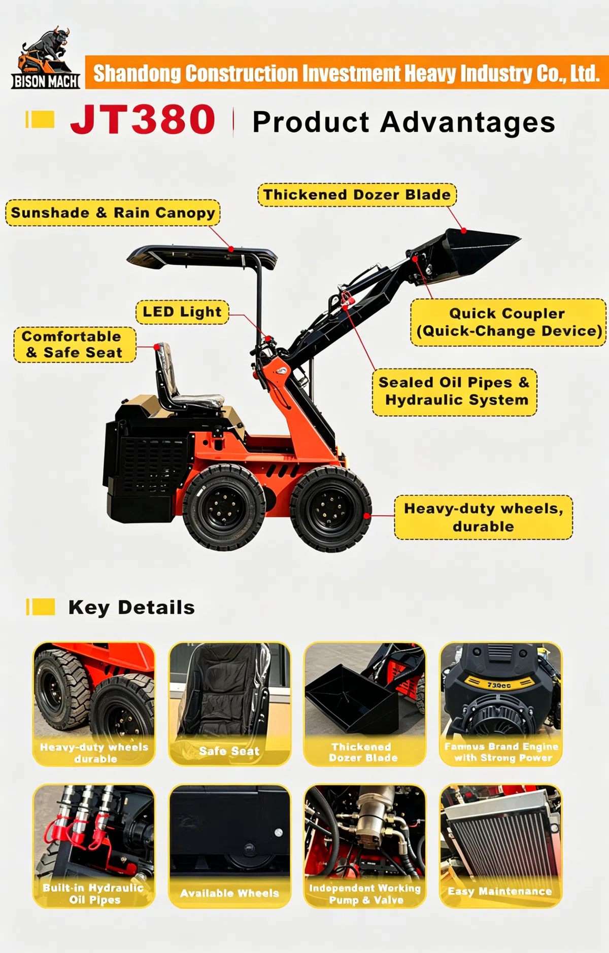Carregadeira Compacta BISON MACH 380