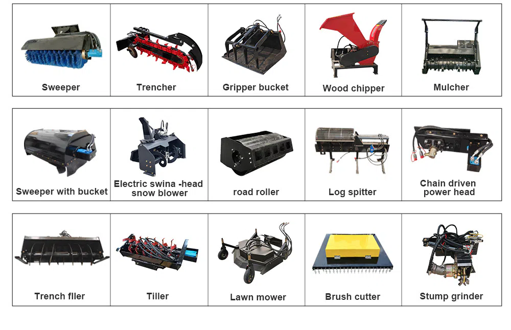 Mini Skid Steer Loader Con Tosaerba