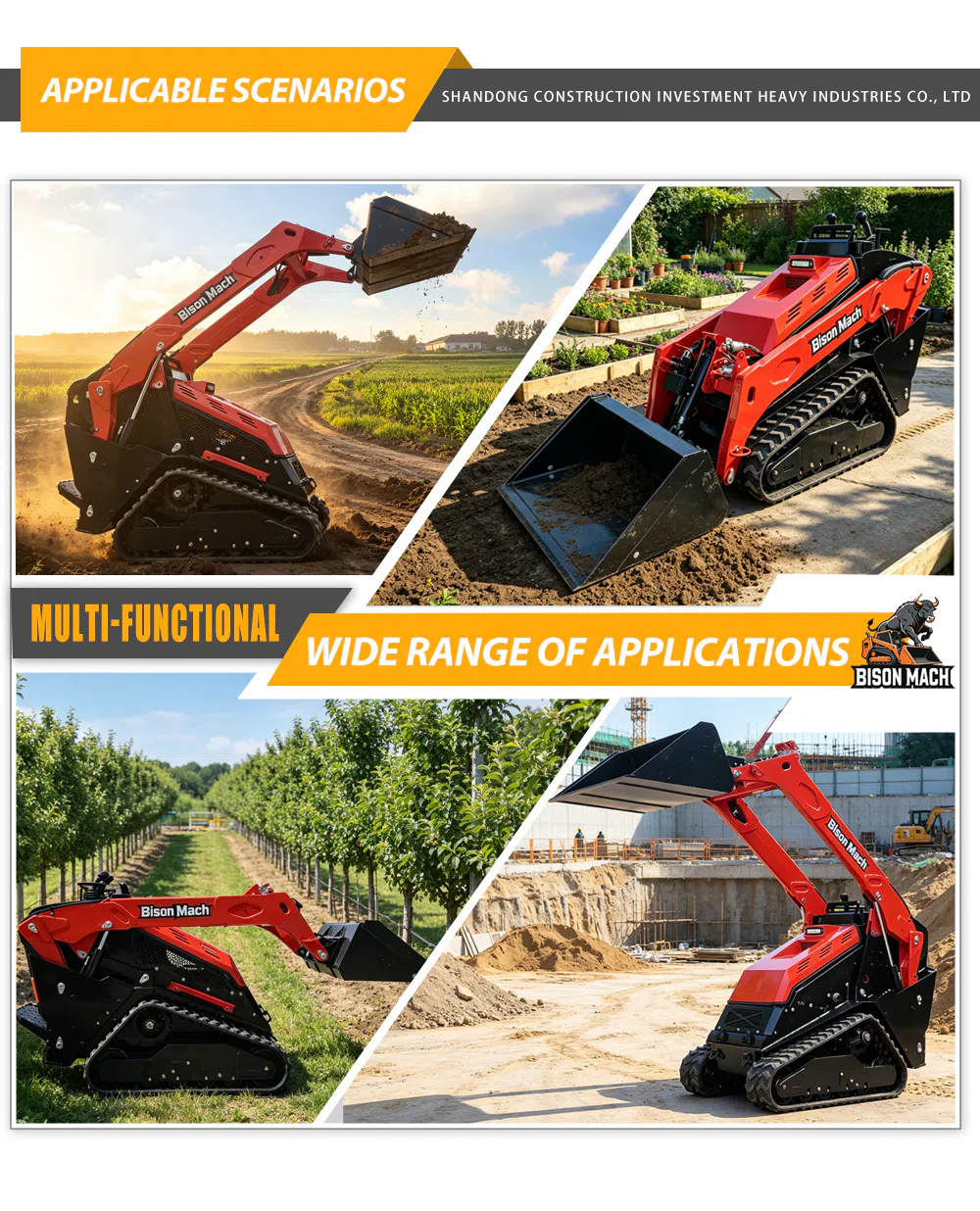 Máquina Compacta de Esteira Skid Steer